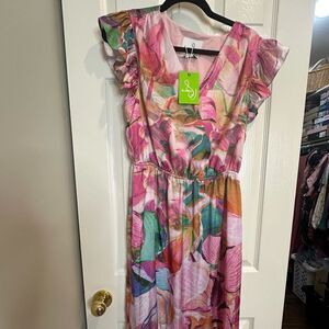 Sam Edelman 10 Floral Boho Flutter Pothos Print Wrap Dress 84U150